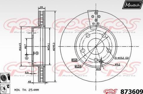 Maxtech 873609.6060 - Тормозной диск autosila-amz.com