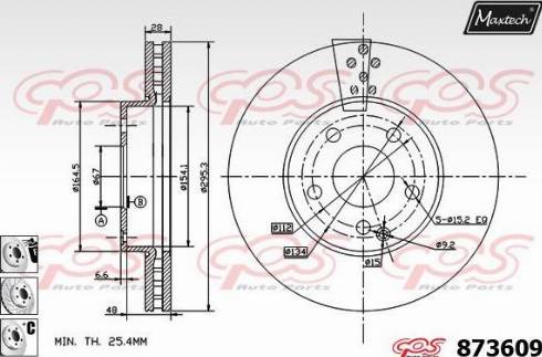 Maxtech 873609.6880 - Тормозной диск autosila-amz.com