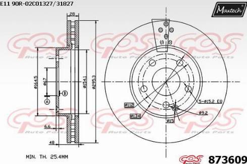 Maxtech 873609.0000 - Тормозной диск autosila-amz.com