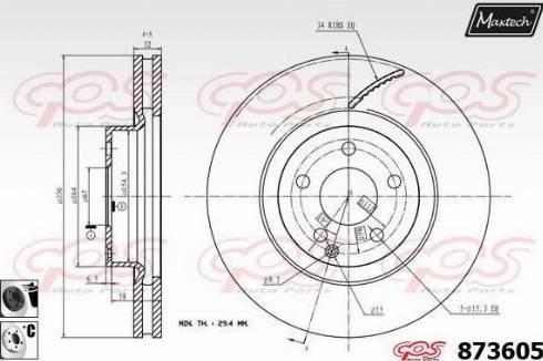 Maxtech 873605.6060 - Тормозной диск autosila-amz.com