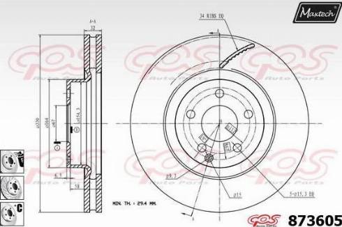 Maxtech 873605.6880 - Тормозной диск autosila-amz.com