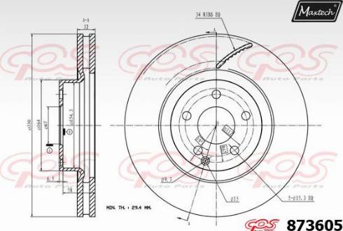 Maxtech 873605.0000 - Тормозной диск autosila-amz.com