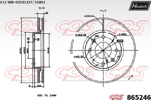 Maxtech 873605 - Тормозной диск autosila-amz.com