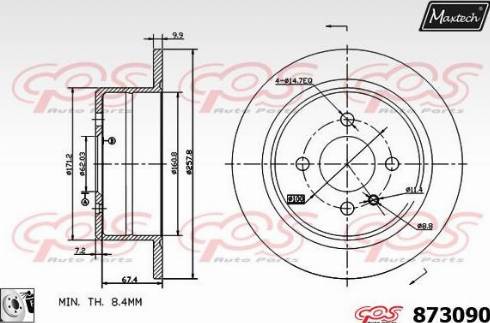 Maxtech 873090.0080 - Тормозной диск autosila-amz.com