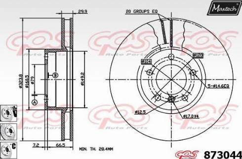 Maxtech 873044.6880 - Тормозной диск autosila-amz.com