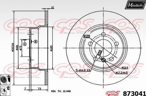 Maxtech 873041.6060 - Тормозной диск autosila-amz.com