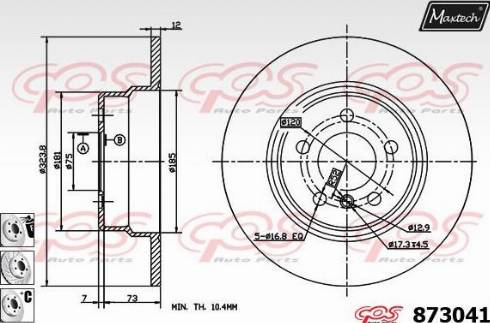 Maxtech 873041.6880 - Тормозной диск autosila-amz.com