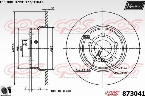 Maxtech 873041.0060 - Тормозной диск autosila-amz.com