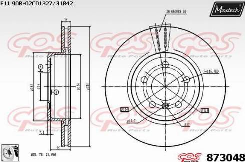 Maxtech 873048.0080 - Тормозной диск autosila-amz.com