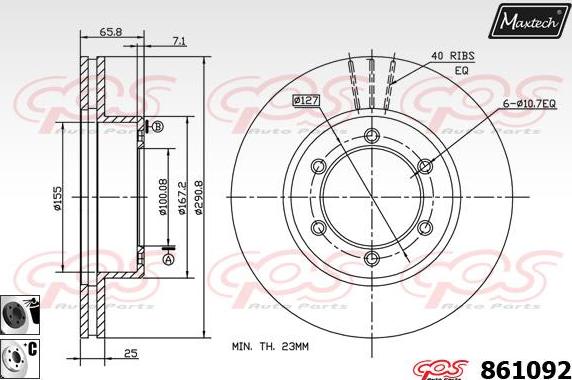 Maxtech 873048 - Тормозной диск autosila-amz.com