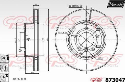 Maxtech 873047.6980 - Тормозной диск autosila-amz.com