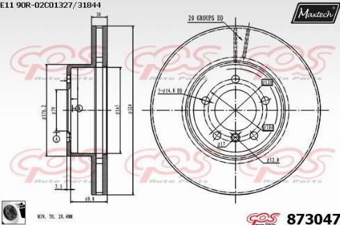 Maxtech 873047.0060 - Тормозной диск autosila-amz.com