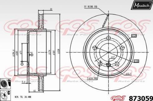 Maxtech 873059.6060 - Тормозной диск autosila-amz.com