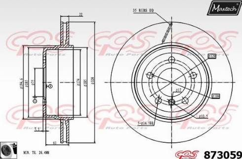 Maxtech 873059.0060 - Тормозной диск autosila-amz.com