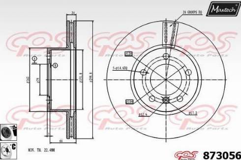 Maxtech 873056.6060 - Тормозной диск autosila-amz.com