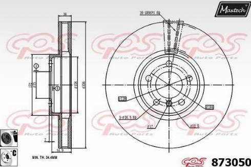 Maxtech 873050.6060 - Тормозной диск autosila-amz.com