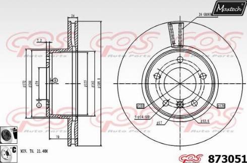 Maxtech 873051.6060 - Тормозной диск autosila-amz.com