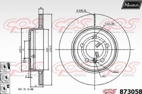 Maxtech 873058.6880 - Тормозной диск autosila-amz.com