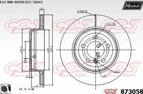 Maxtech 873058.0060 - Тормозной диск autosila-amz.com