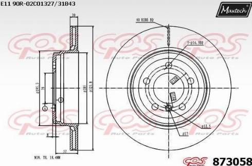 Maxtech 873058.0000 - Тормозной диск autosila-amz.com