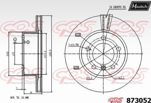 Maxtech 873052.0000 - Тормозной диск autosila-amz.com