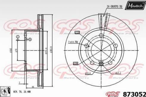 Maxtech 873052.0080 - Тормозной диск autosila-amz.com