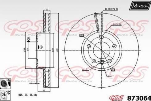 Maxtech 873064.6060 - Тормозной диск autosila-amz.com