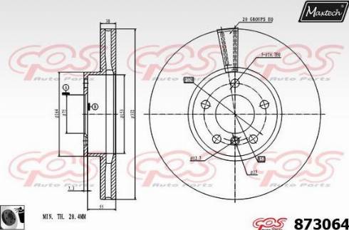 Maxtech 873064.0060 - Тормозной диск autosila-amz.com