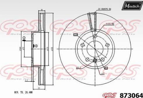 Maxtech 873064.0000 - Тормозной диск autosila-amz.com