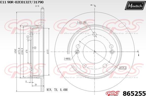 Maxtech 873064 - Тормозной диск autosila-amz.com