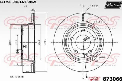 Maxtech 873066.0000 - Тормозной диск autosila-amz.com