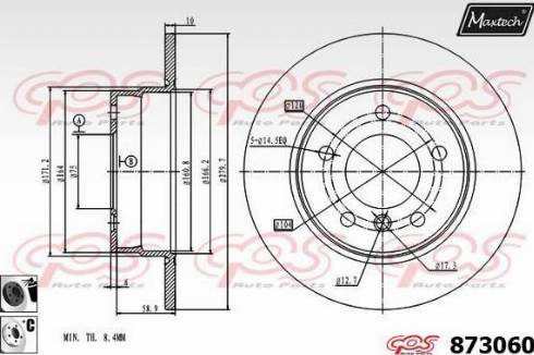 Maxtech 873060.6060 - Тормозной диск autosila-amz.com