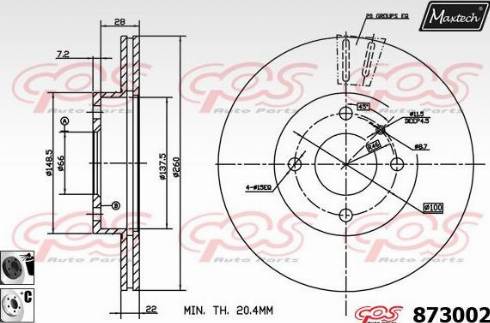 Maxtech 873002.6060 - Тормозной диск autosila-amz.com