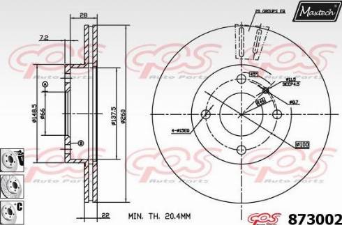 Maxtech 873002.6880 - Тормозной диск autosila-amz.com