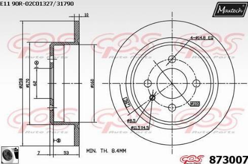 Maxtech 873007.0060 - Тормозной диск autosila-amz.com