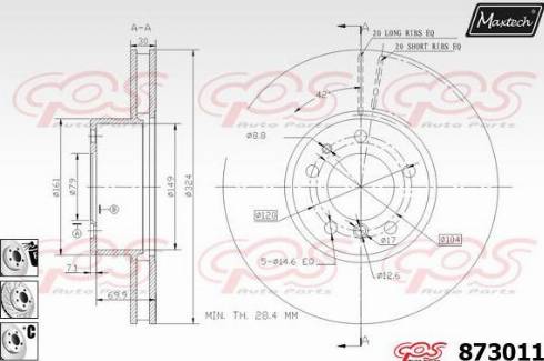 Maxtech 873011.6880 - Тормозной диск autosila-amz.com