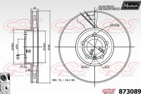 Maxtech 873089.0360 - Тормозной диск autosila-amz.com