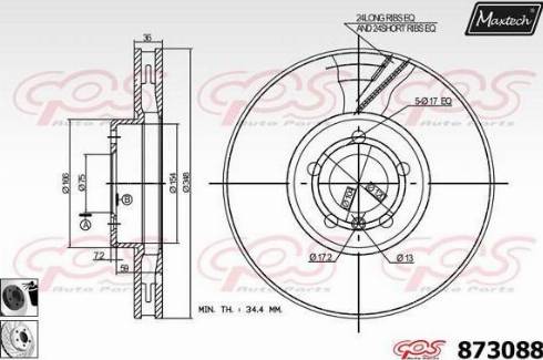 Maxtech 873088.0260 - Тормозной диск autosila-amz.com