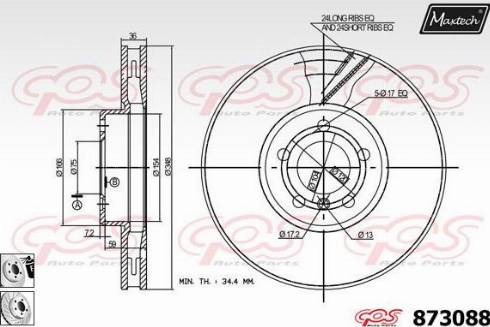 Maxtech 873088.0280 - Тормозной диск autosila-amz.com