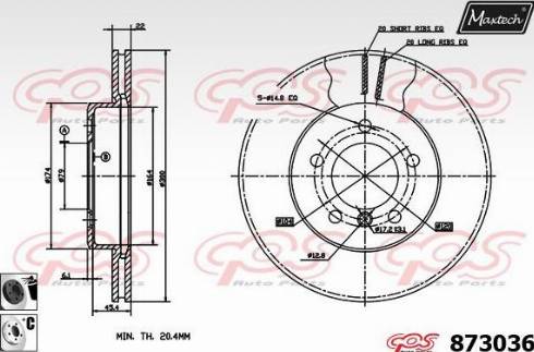 Maxtech 873036.6060 - Тормозной диск autosila-amz.com