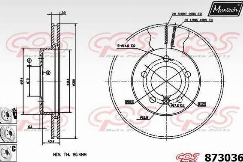 Maxtech 873036.6880 - Тормозной диск autosila-amz.com