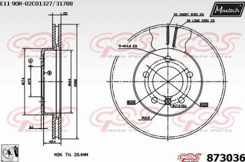 Maxtech 873036.0080 - Тормозной диск autosila-amz.com