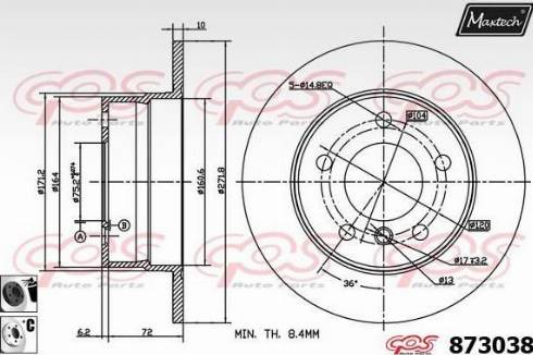 Maxtech 873038.6060 - Тормозной диск autosila-amz.com