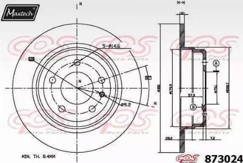 Maxtech 873024.0000 - Тормозной диск autosila-amz.com