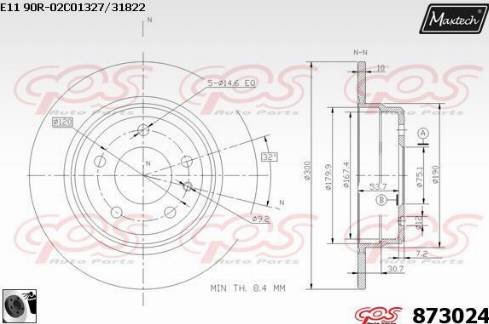 Maxtech 873024.0060 - Тормозной диск autosila-amz.com