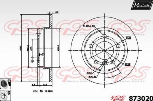 Maxtech 873020.6060 - Тормозной диск autosila-amz.com