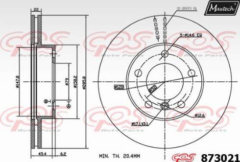 Maxtech 873021.0000 - Тормозной диск autosila-amz.com