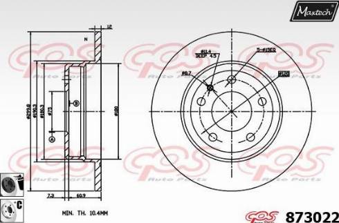 Maxtech 873022.6060 - Тормозной диск autosila-amz.com