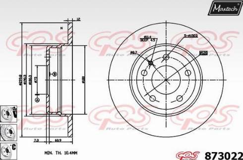 Maxtech 873022.6880 - Тормозной диск autosila-amz.com