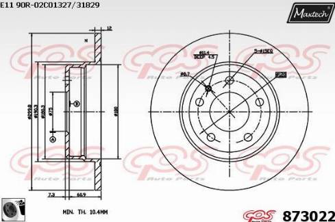 Maxtech 873022.0060 - Тормозной диск autosila-amz.com